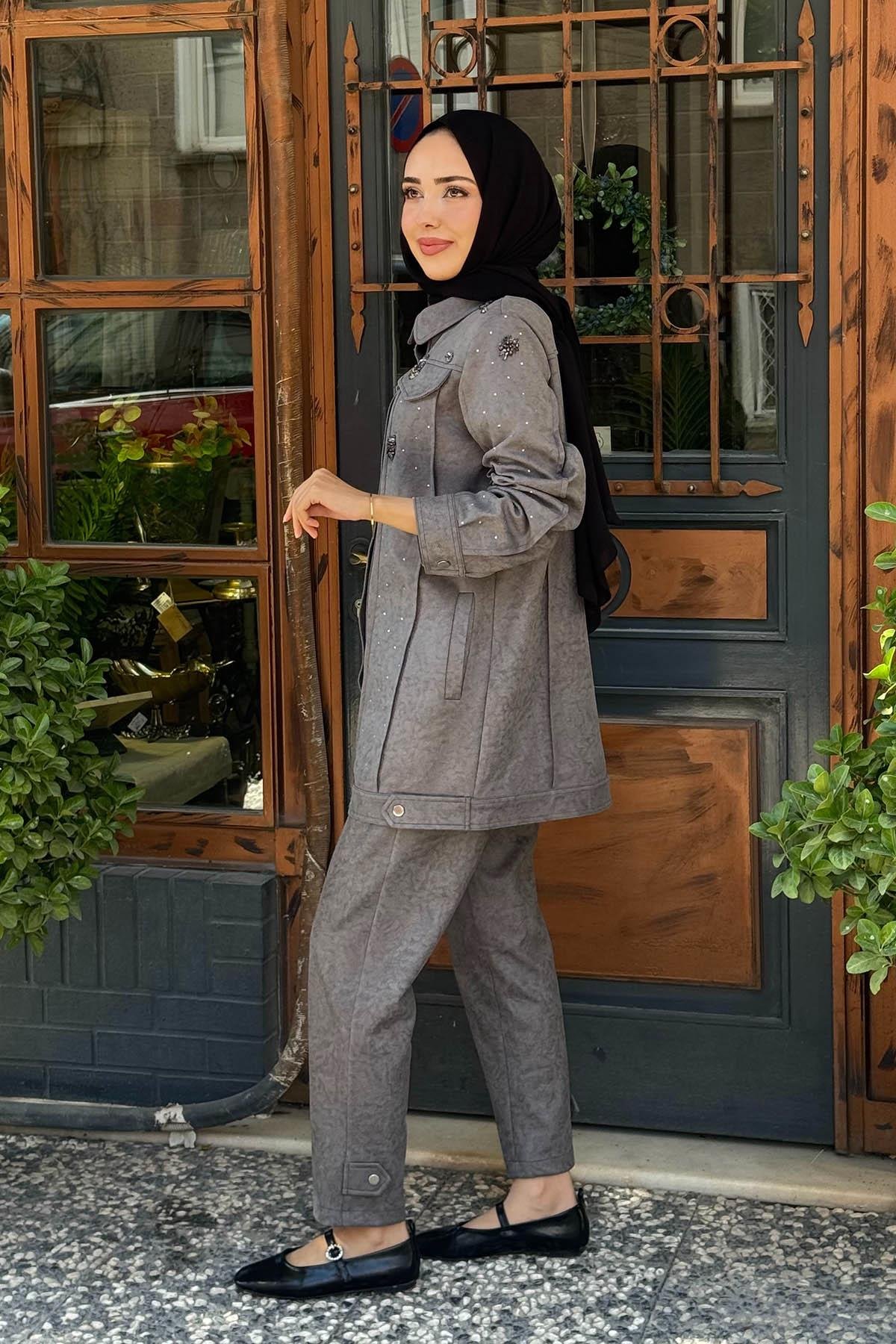 MOOR Pantolonlu Takım 25W4004 Gri