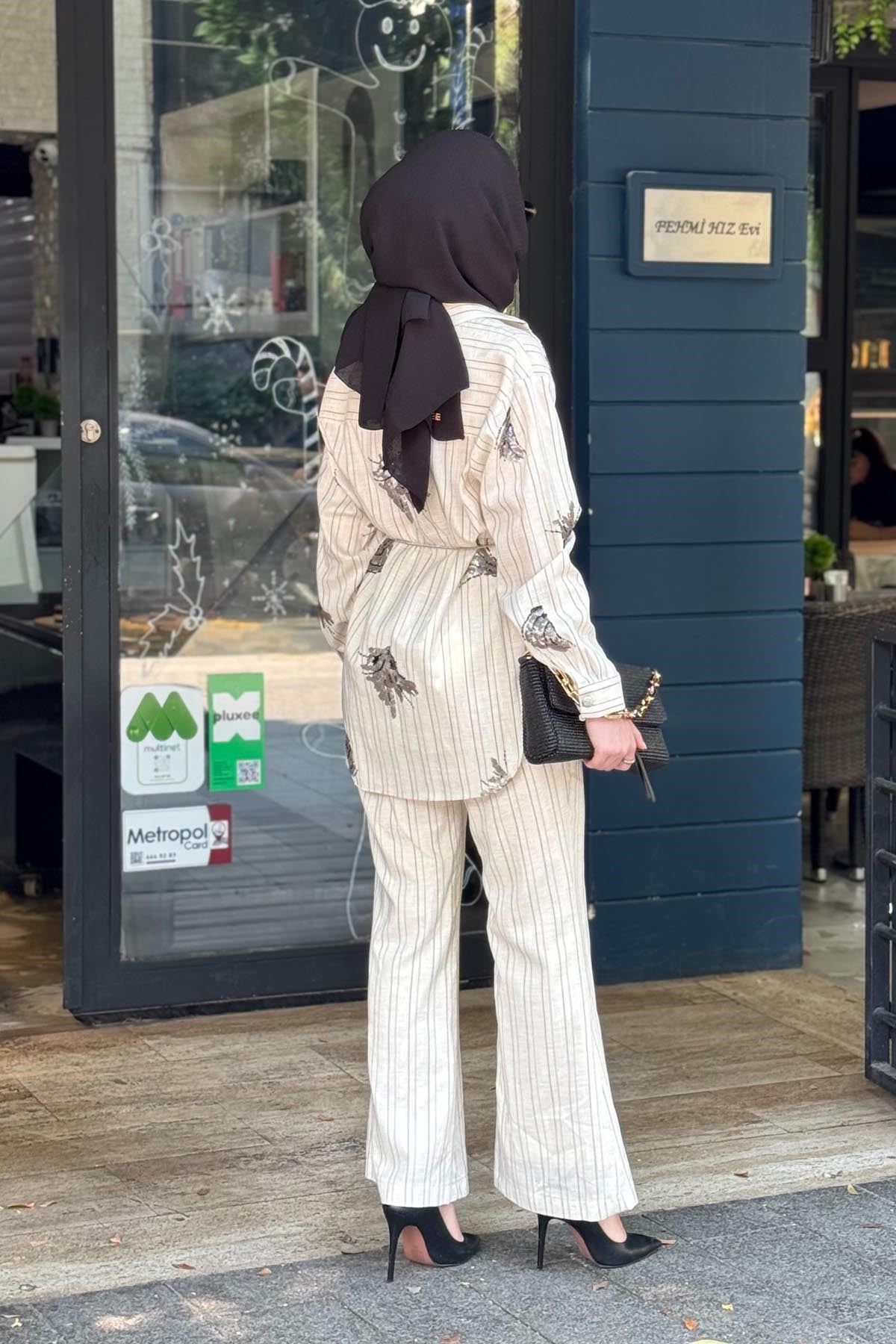 MOOR Pantolonlu Takım 26S4046 Ekru