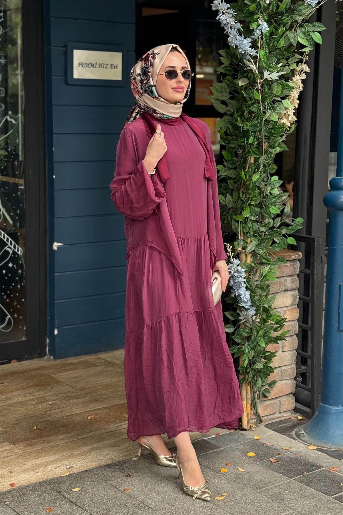 MOOR Silka Elbise 26S9002 Mürdüm