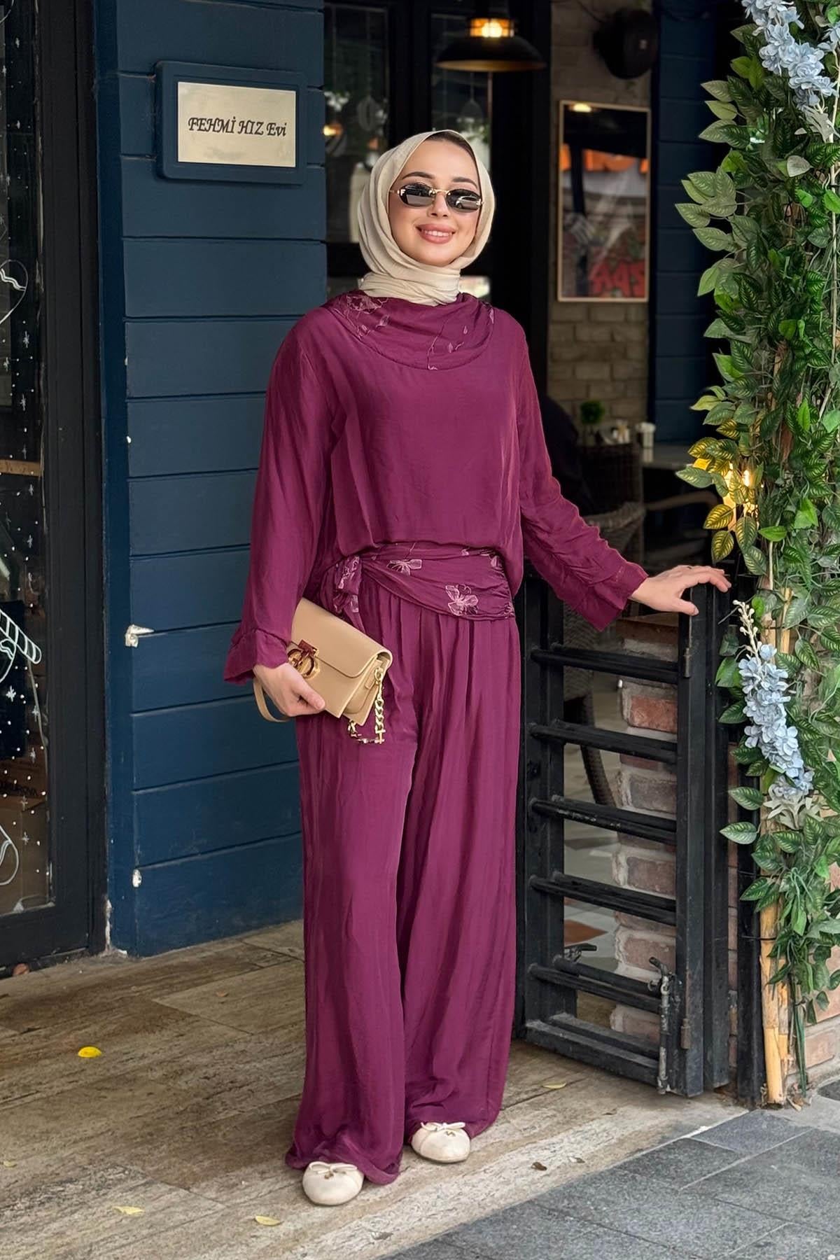 MOOR Uno Pantolonlu Takım 26S9015 Mürdüm