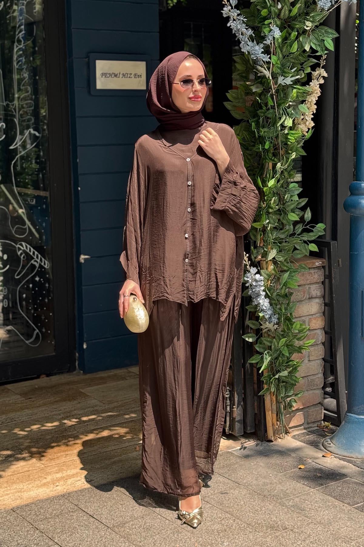 MOOR Yume Pantolonlu Takım 26S9020 Kahve