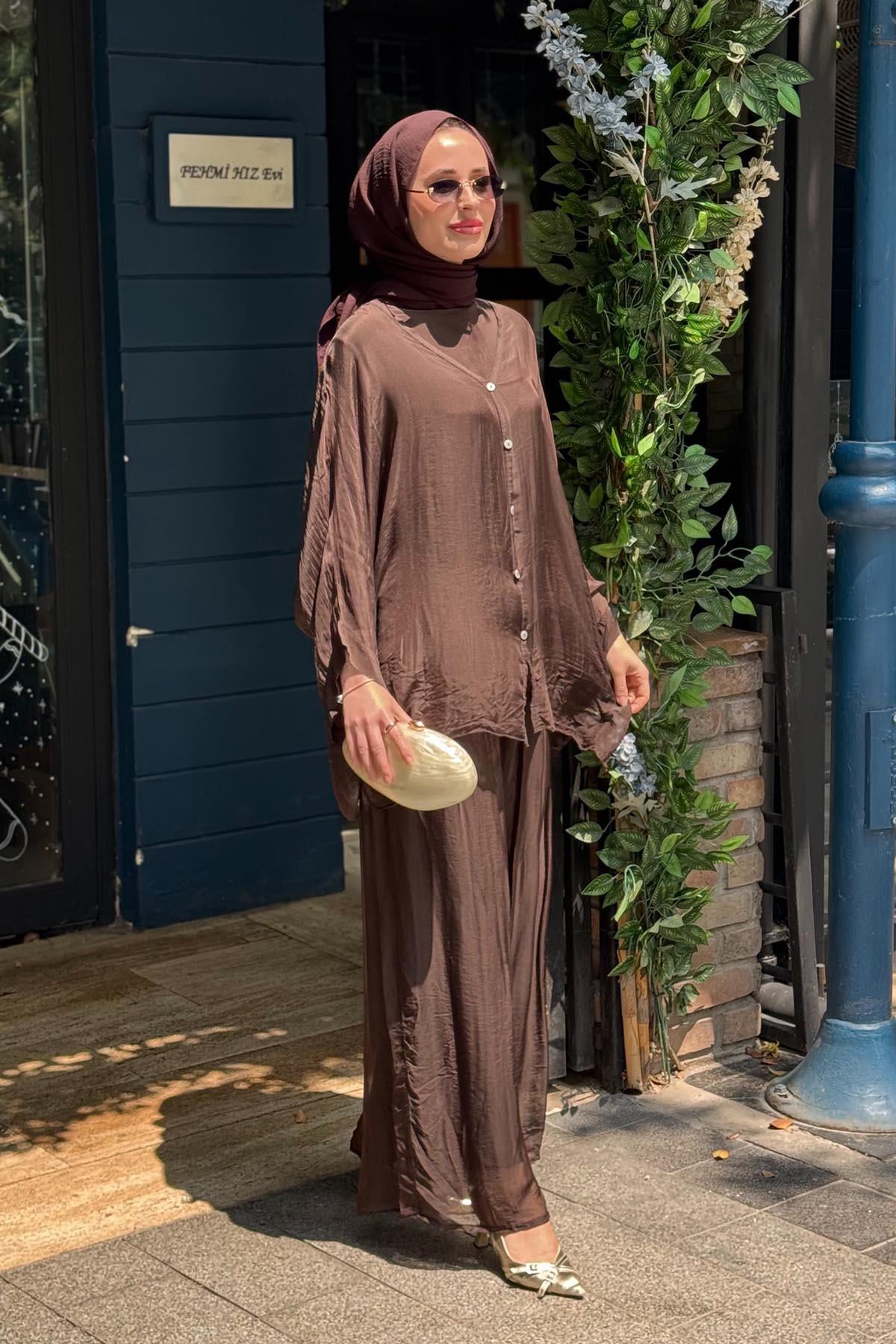 MOOR Yume Pantolonlu Takım 26S9020 Kahve