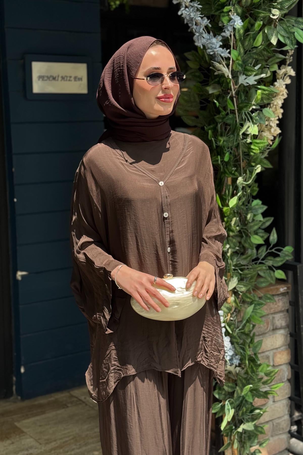 MOOR Yume Pantolonlu Takım 26S9020 Kahve