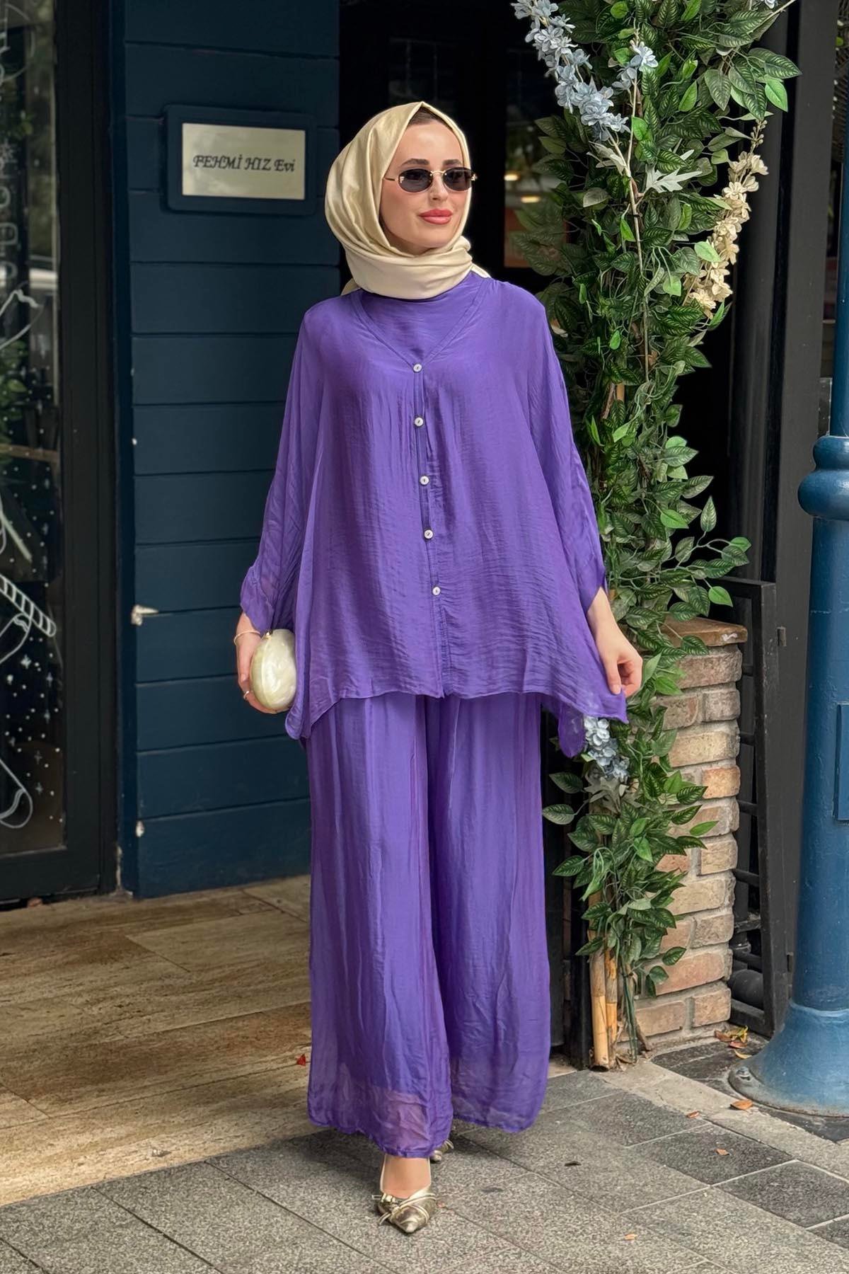 MOOR Yume Pantolonlu Takım 26S9020 Mor