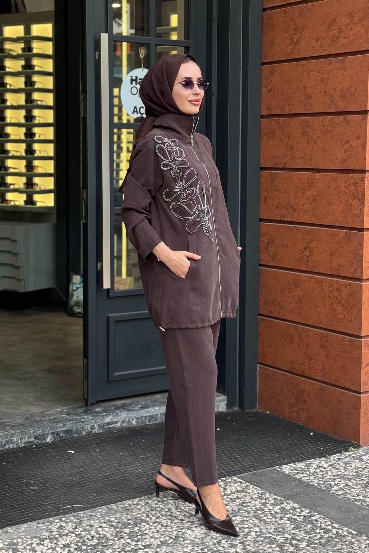 MOOROFMOOR Eline Pantolonlu Takım 26W4119 Kahve