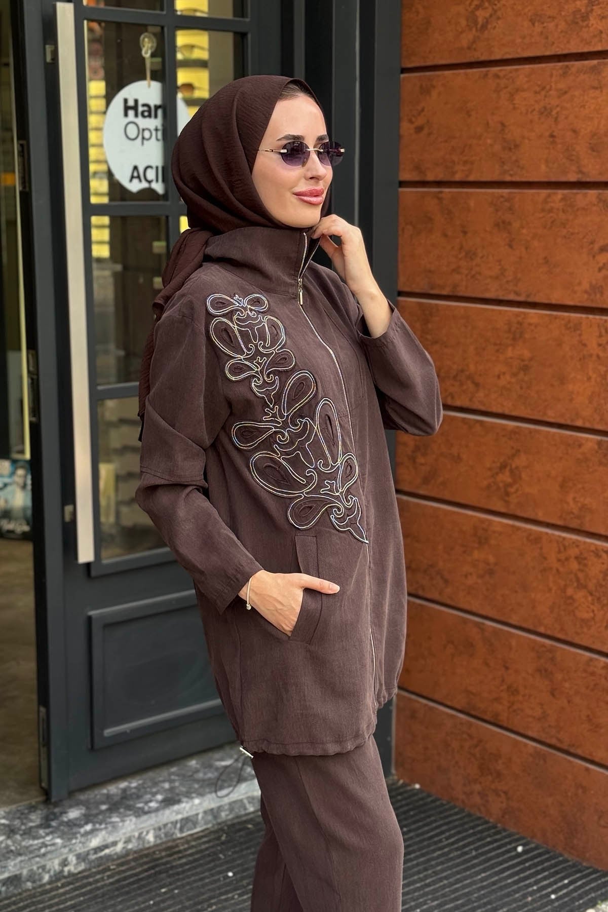MOOROFMOOR Eline Pantolonlu Takım 26W4119 Kahve