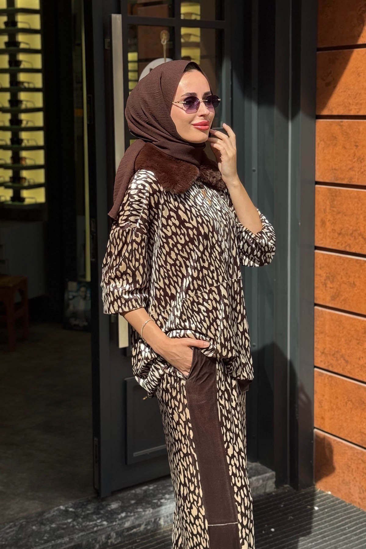 MOOROFMOOR Livia Pantolonlu Takım 26W4095 Kahve