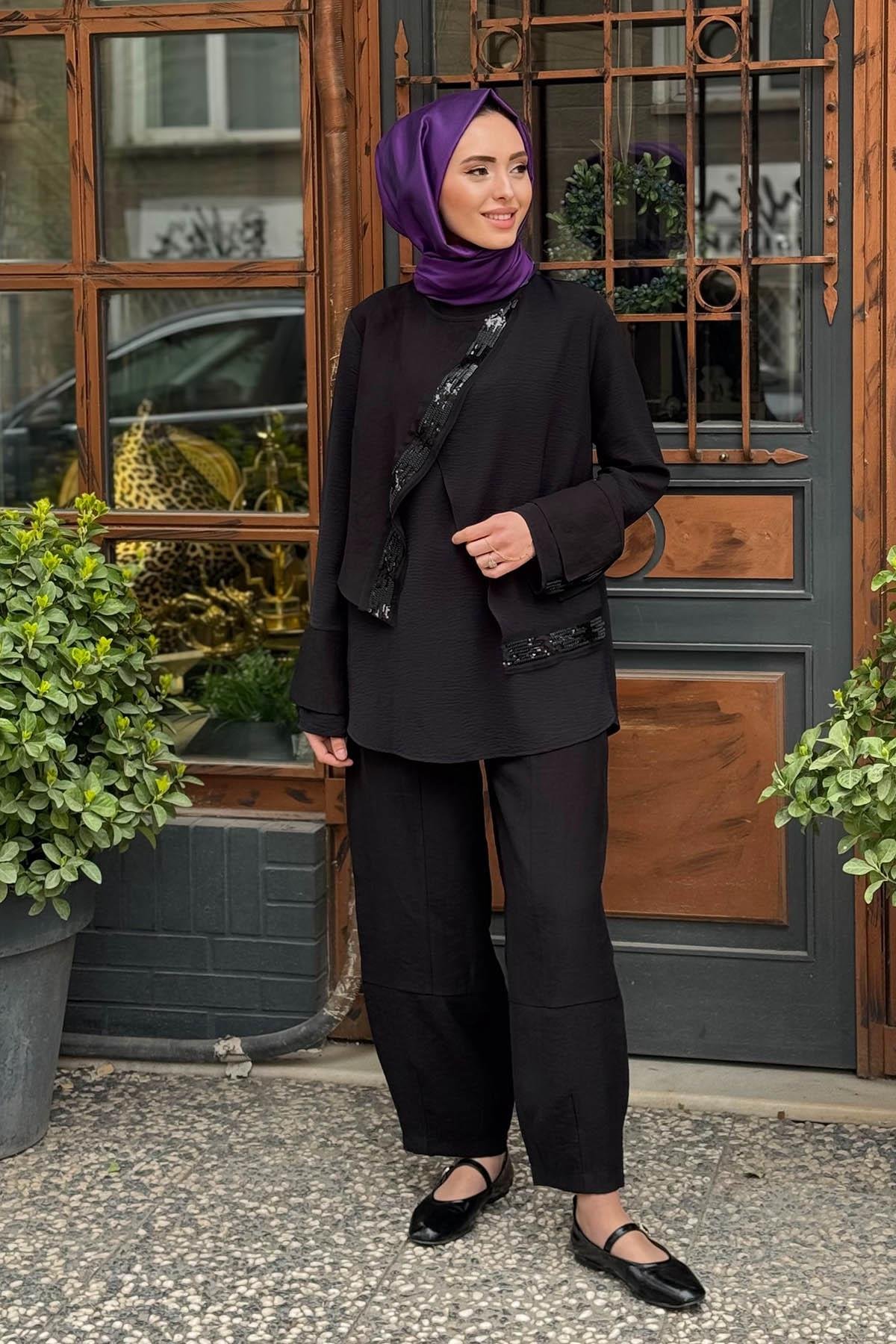 NAKİ & MASCARA Bluz 25MY2103 Siyah