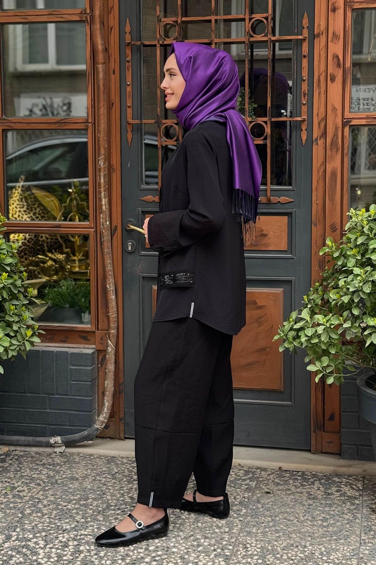 NAKİ & MASCARA Bluz 25MY2103 Siyah