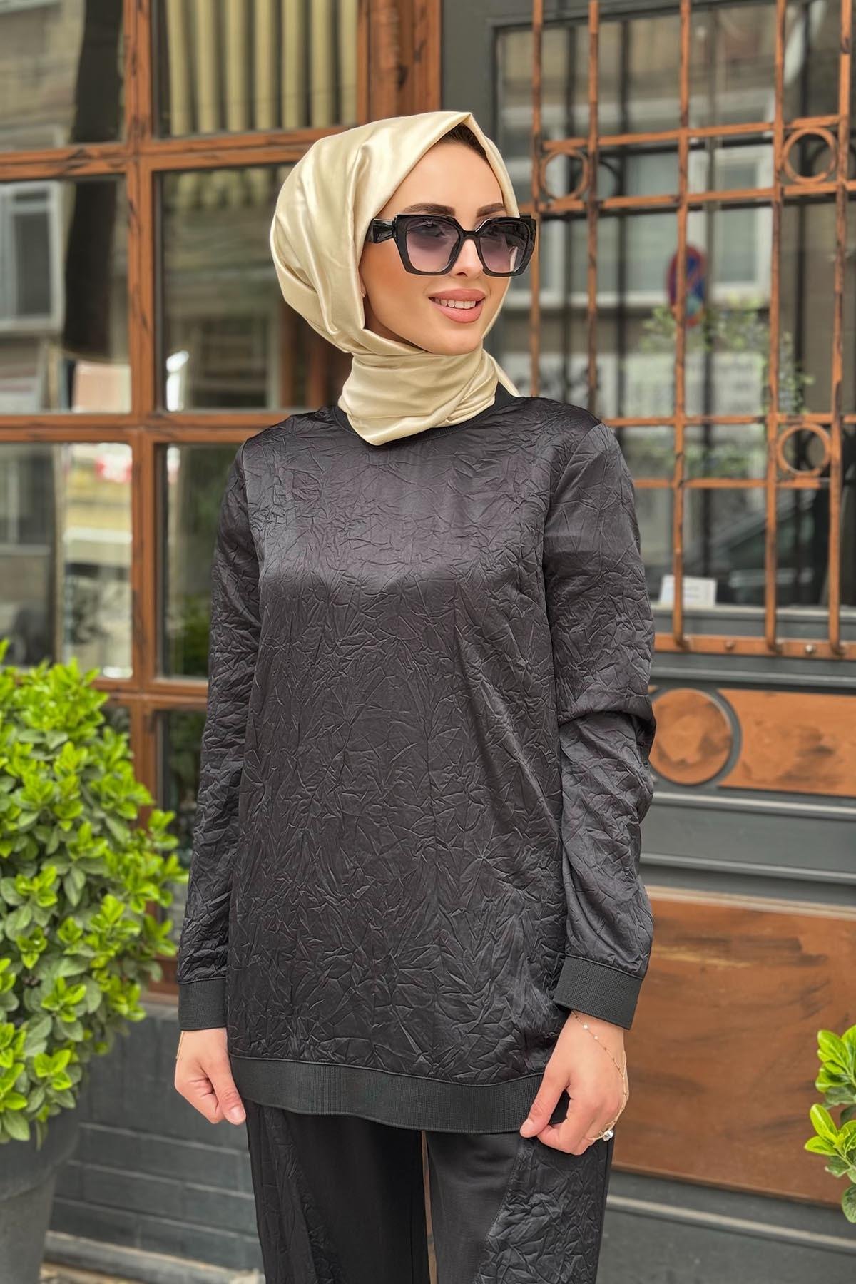 NAKİ & MASCARA Bluz 25MY2132 Siyah