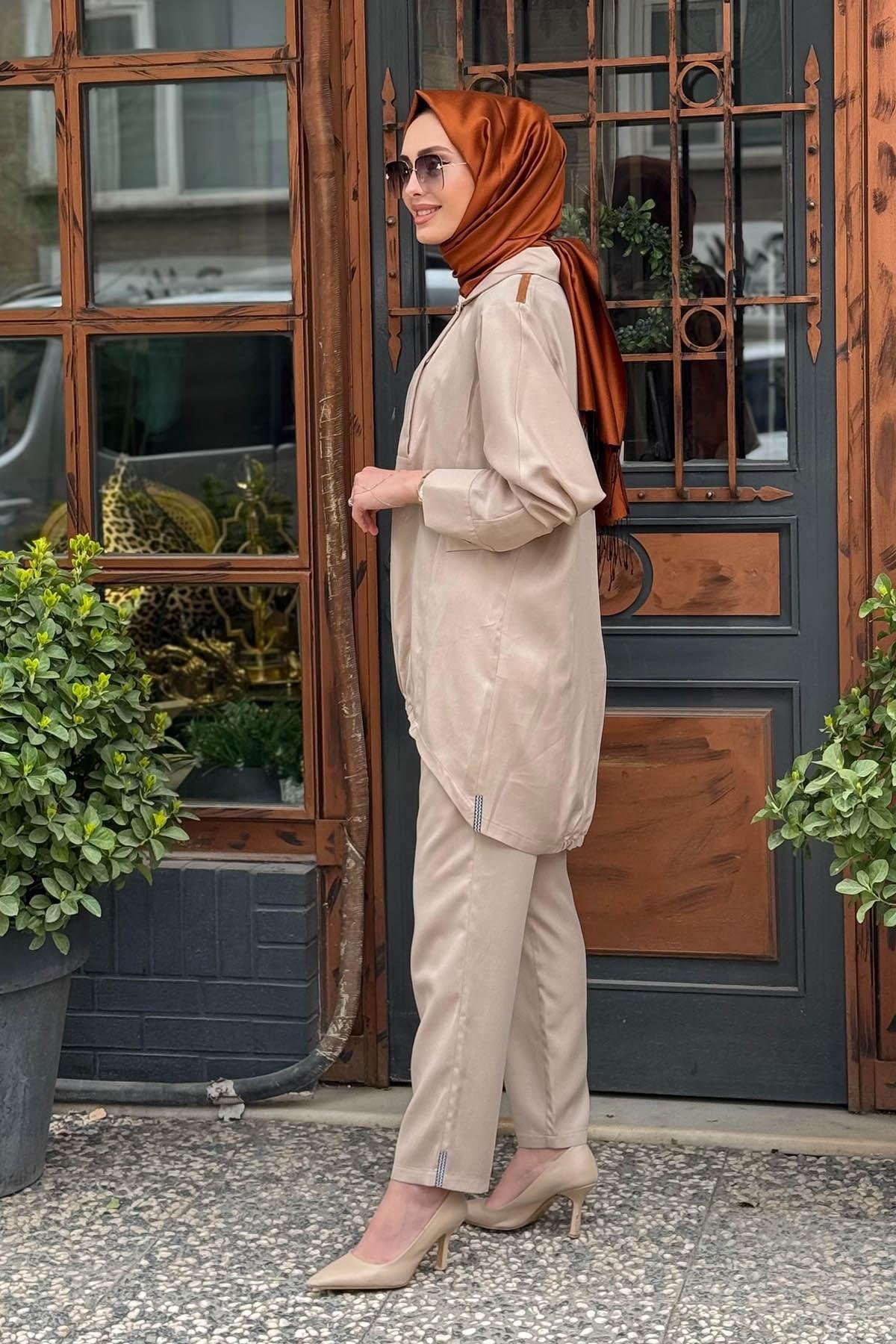 NAKİ & MASCARA Bluz 25MY2144 Bej