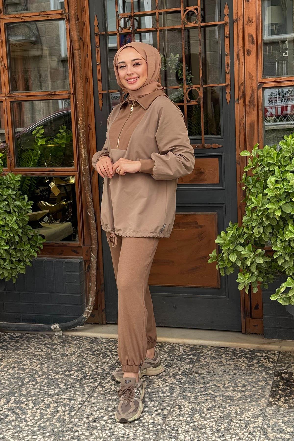 NAKİ & MASCARA Bluz 56MK2114 Camel