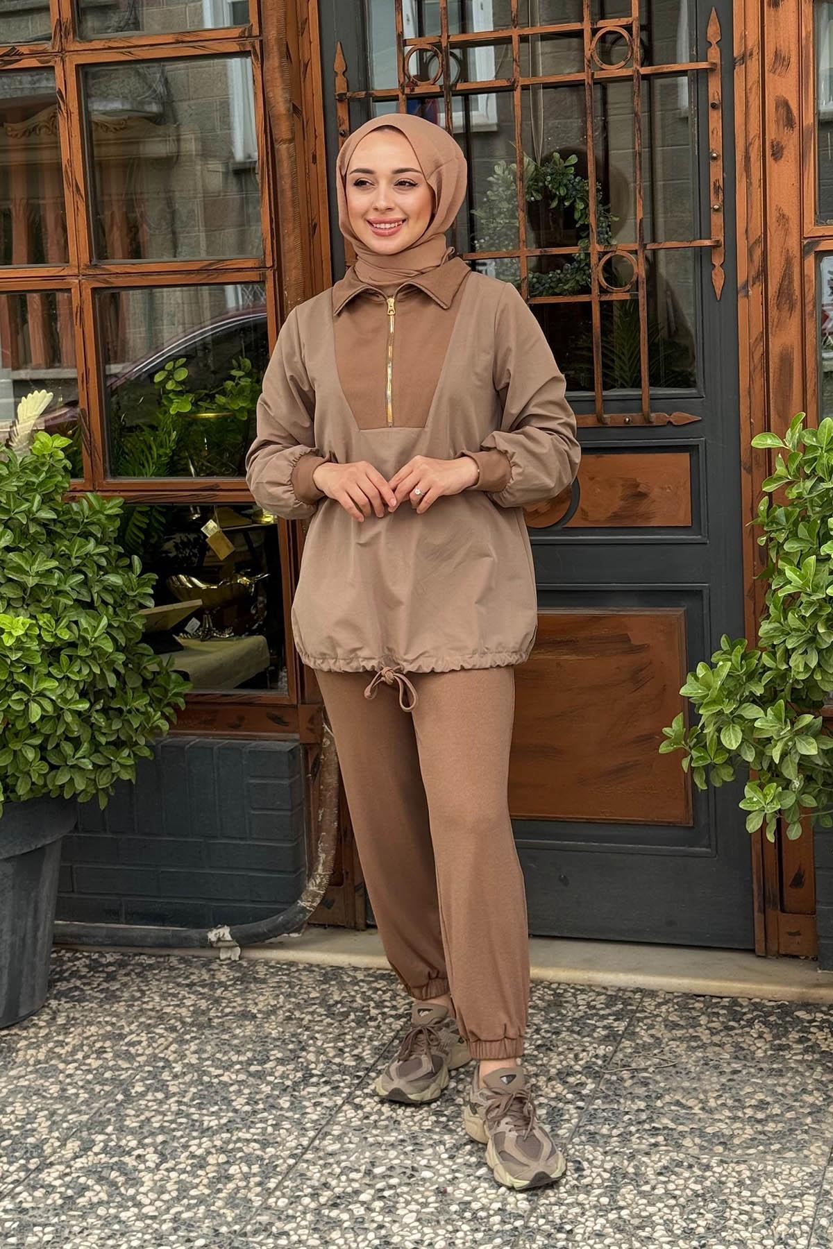 NAKİ & MASCARA Bluz 56MK2114 Camel