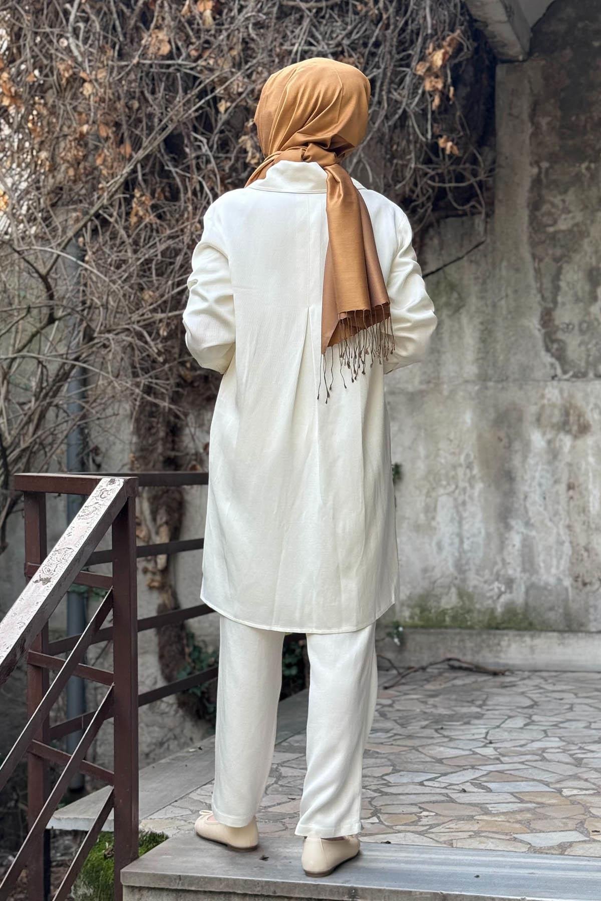 Naki & Mascara Gold Düğmeli Gömlek 25MY2111 Bej