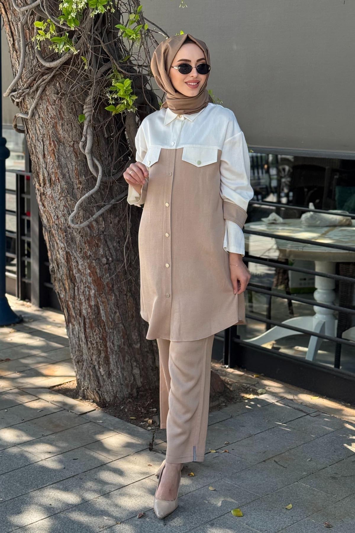 NAKİ & MASCARA Gömlek 25MY2110 Ekru