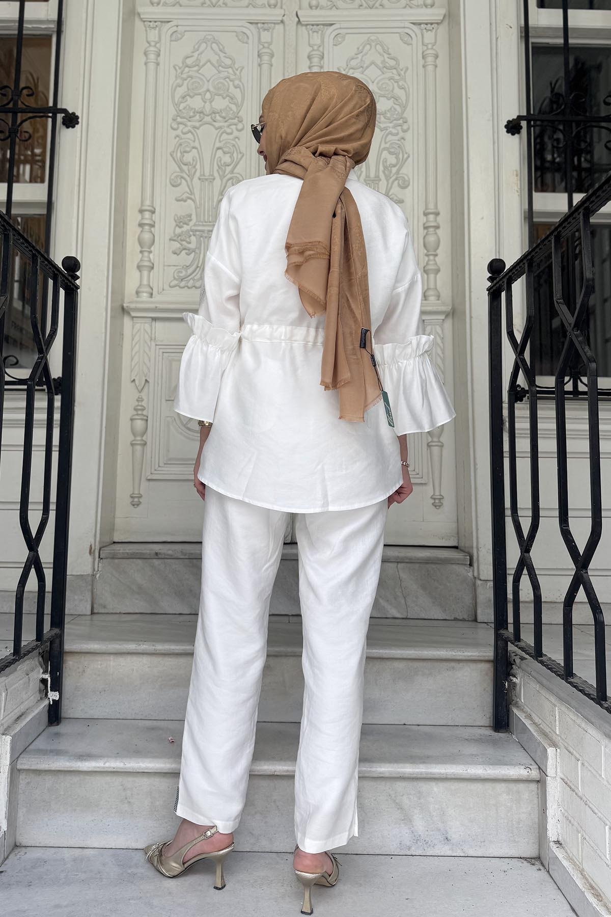 NAKİ & MASCARA Gömlek 25MY2143 Beyaz