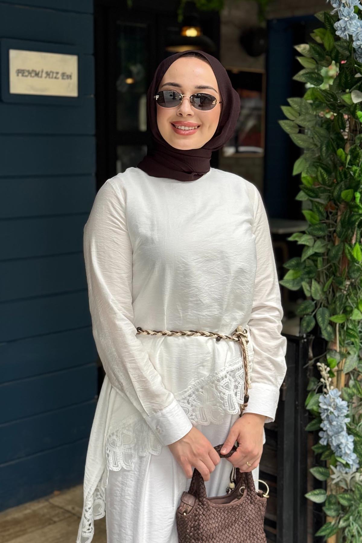 NAKİ & MASCARA Tunik 26MY2156 Ekru