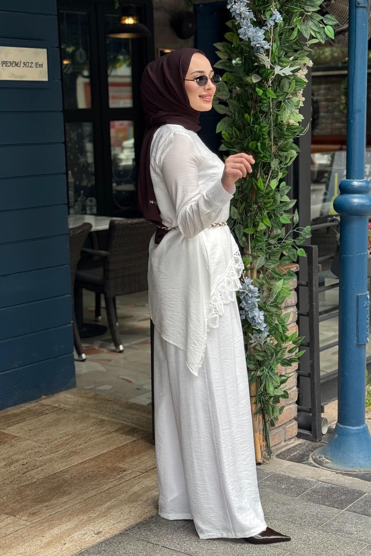 NAKİ & MASCARA Tunik 26MY2156 Ekru