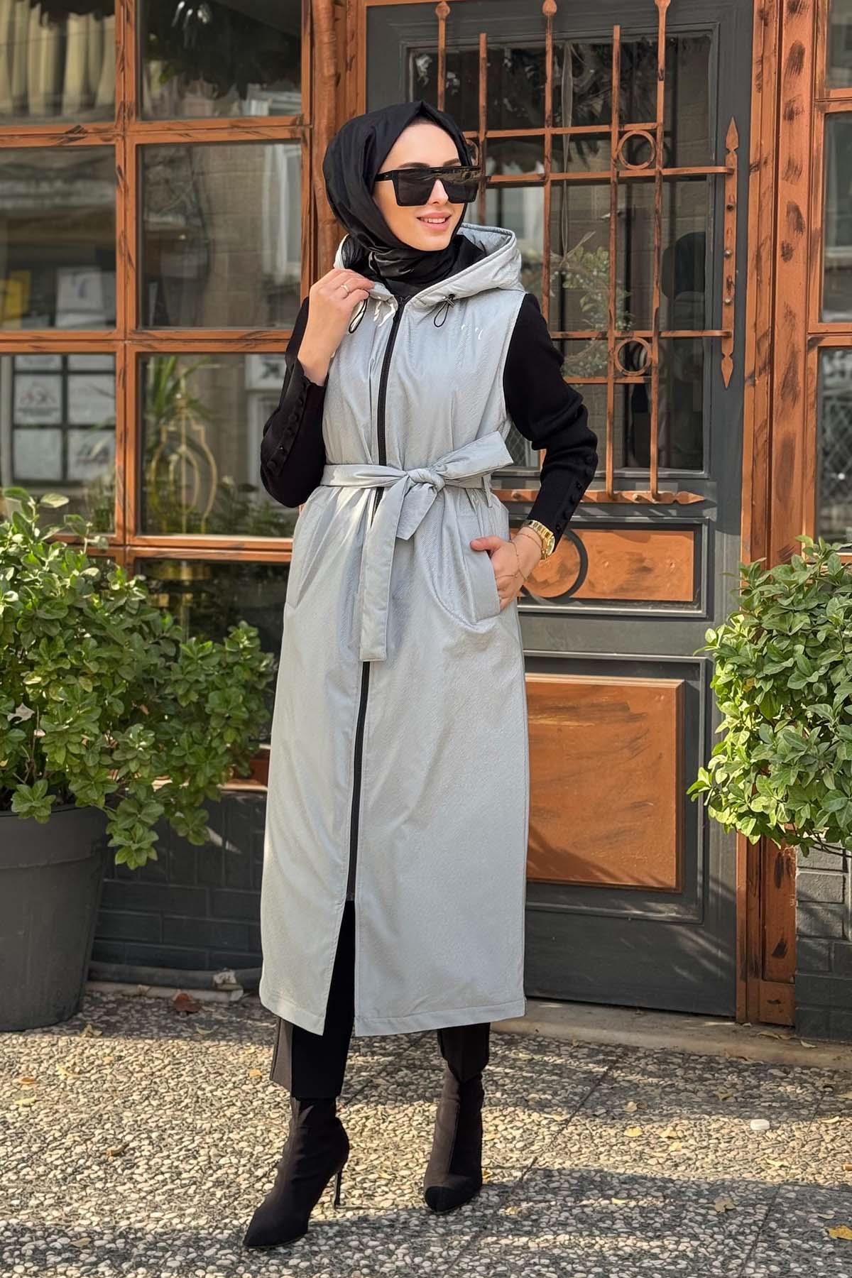 NAKİ & MASCARA Yelek 45MK113724 Gri