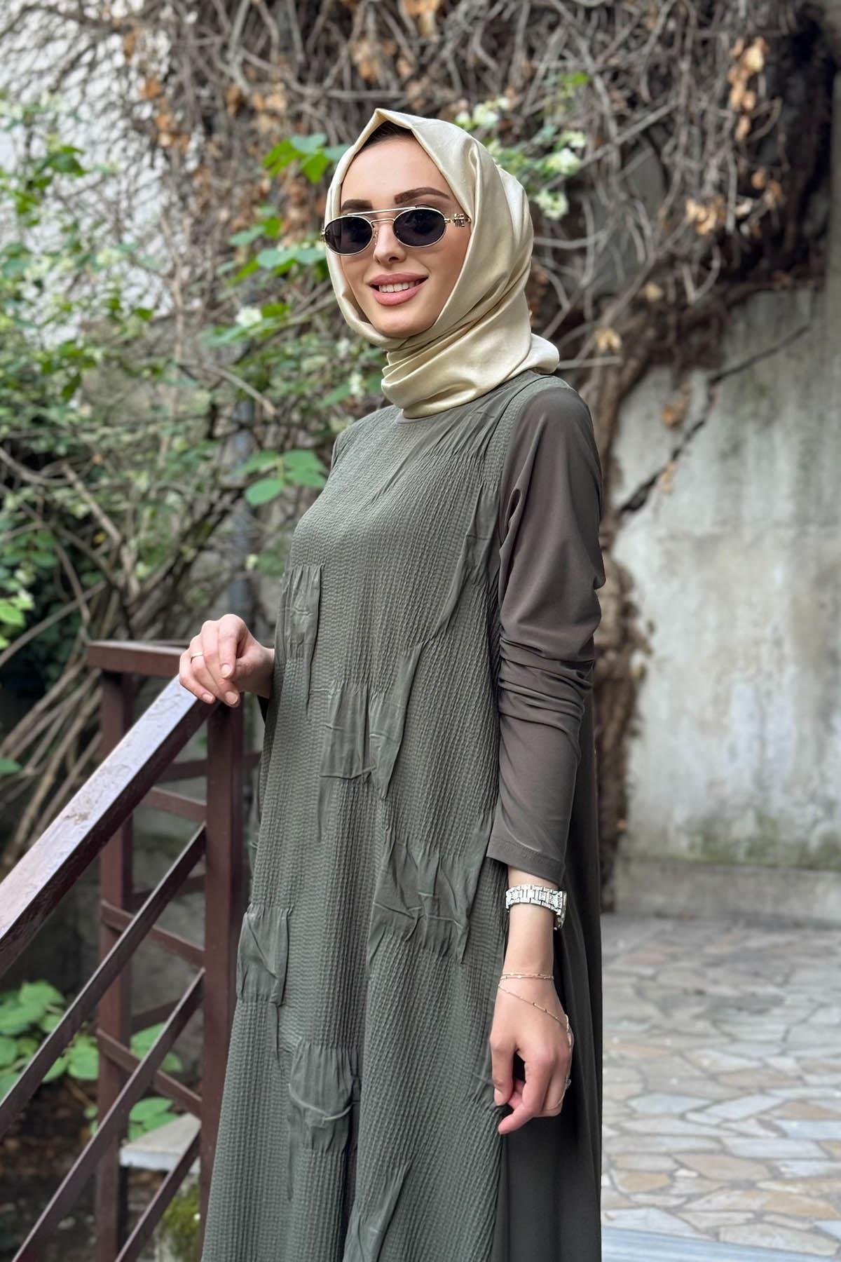Nurcan Çetin Elbise 24160 Haki