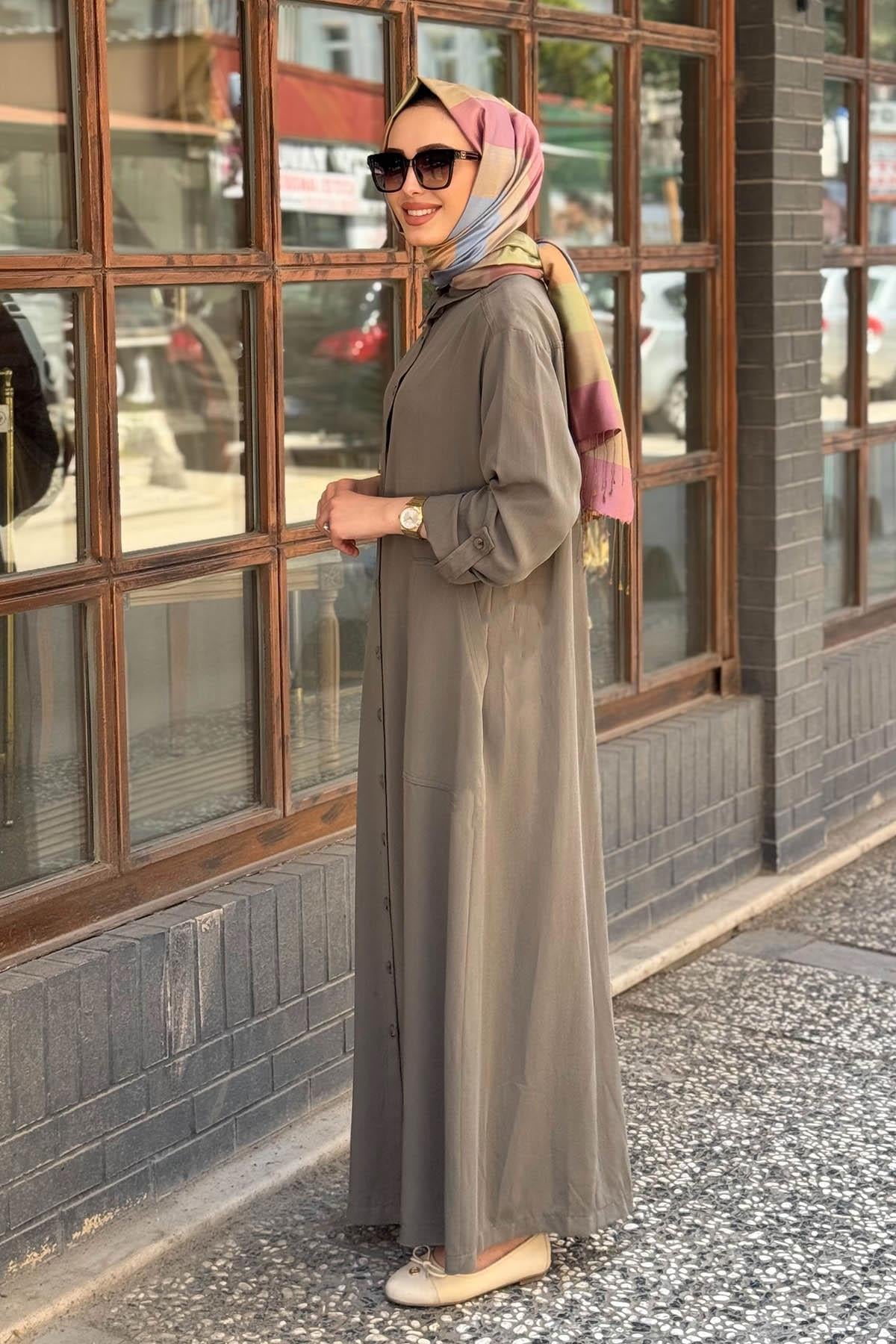 Nurcan Çetin Elbise 25150 Haki