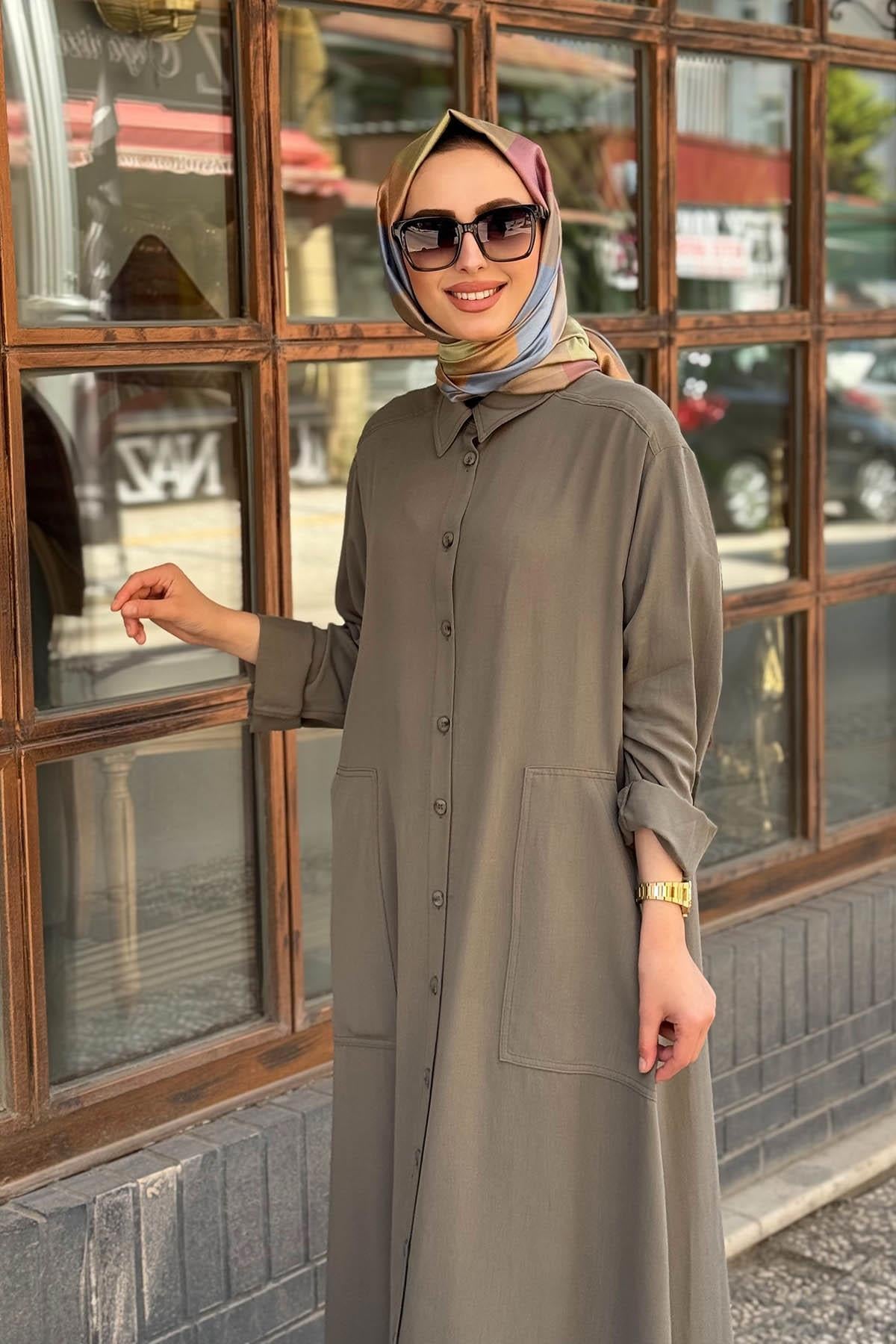 Nurcan Çetin Elbise 25150 Haki