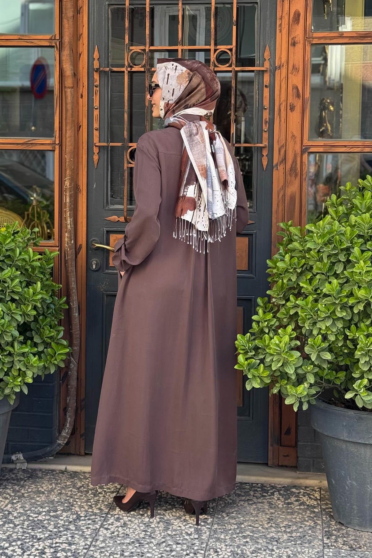 Nurcan Çetin Elbise 25150 Kahve