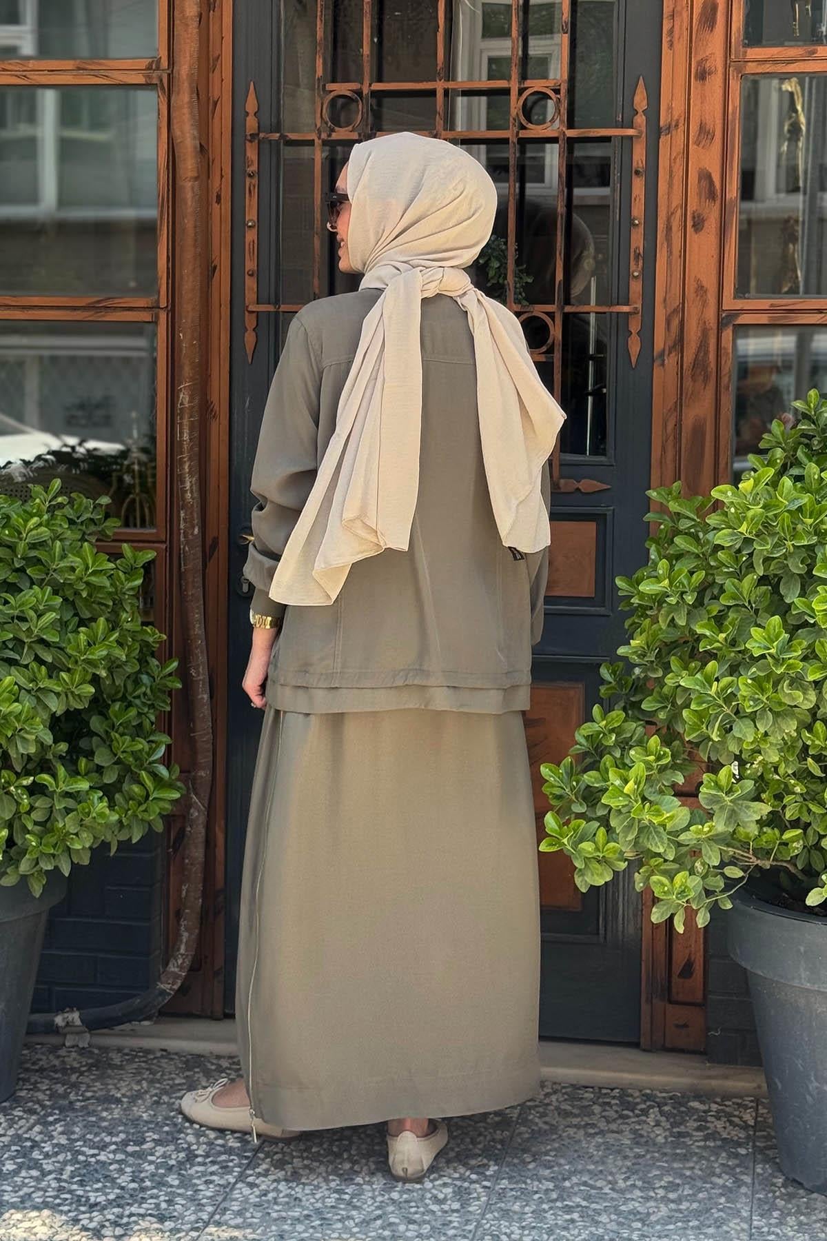 Nurcan Çetin Etekli Takım 25411 Haki