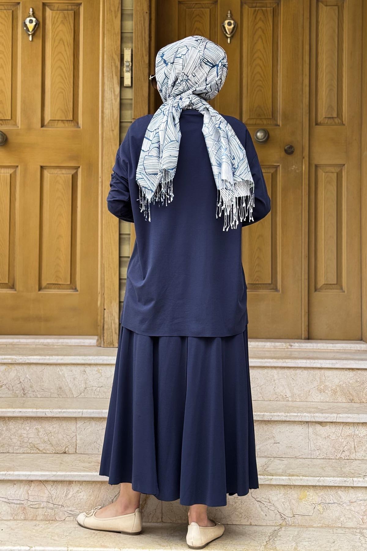 Nurcan Çetin Etekli Takım 25425 Lacivert
