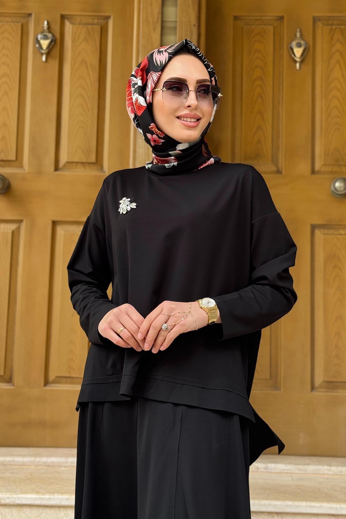 Nurcan Çetin Etekli Takım 25425 Siyah