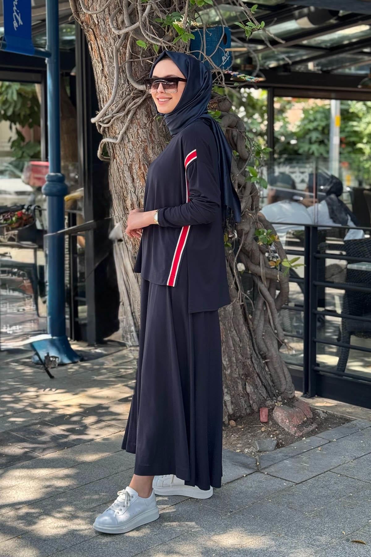 Nurcan Çetin Etekli Takım 25430 Lacivert
