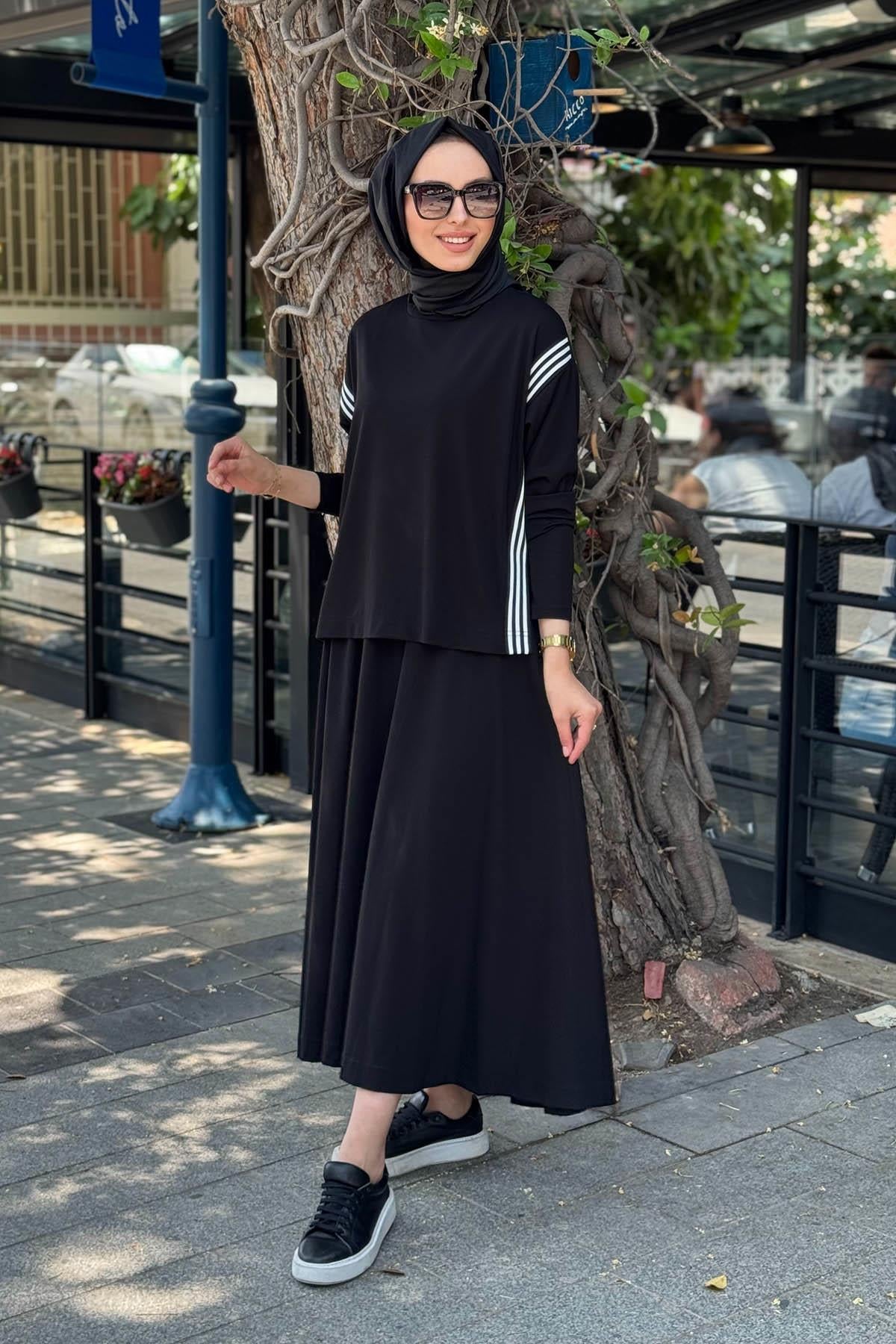 Nurcan Çetin Etekli Takım 25430 Siyah