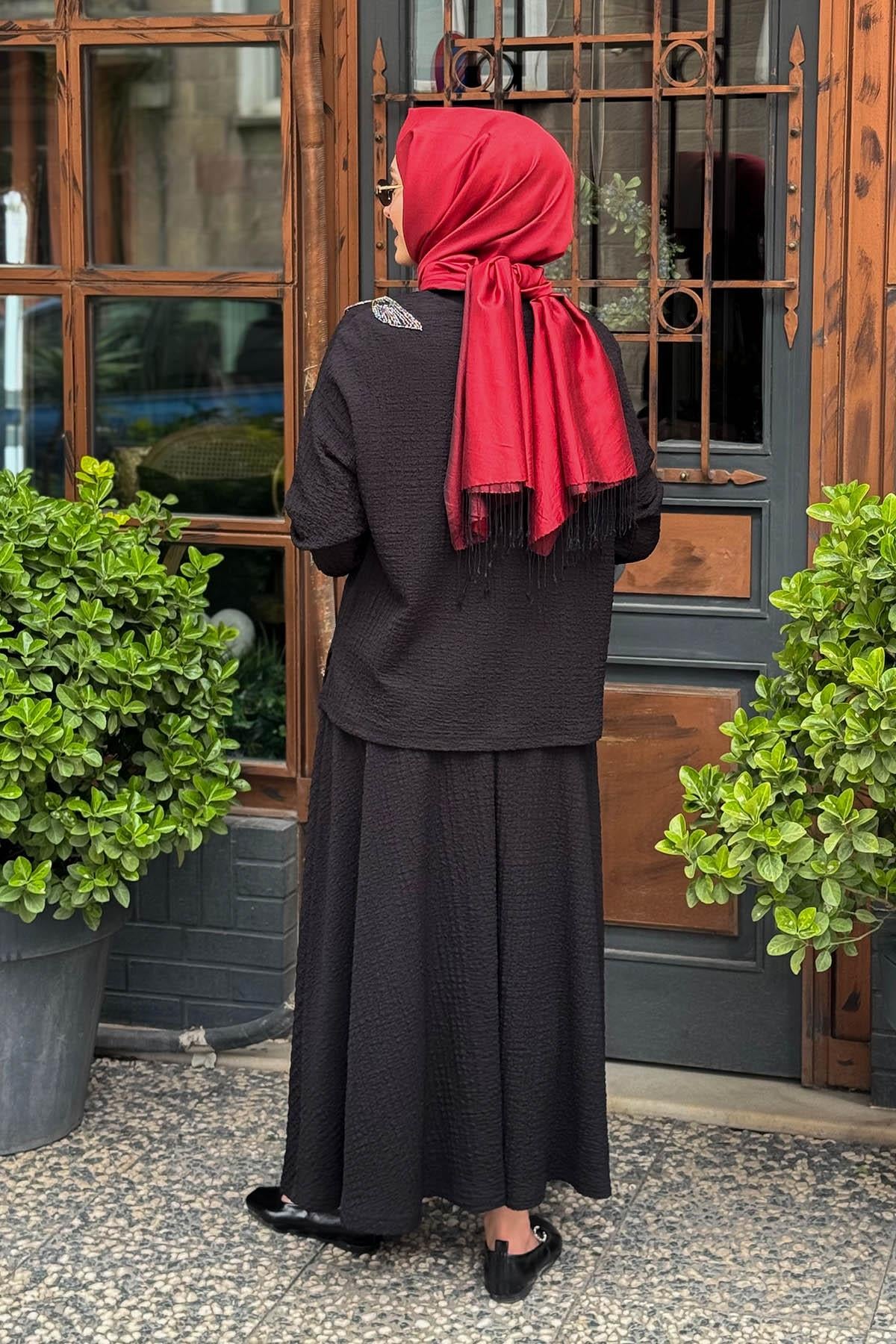 Nurcan Çetin Etekli Takım 25443 Siyah