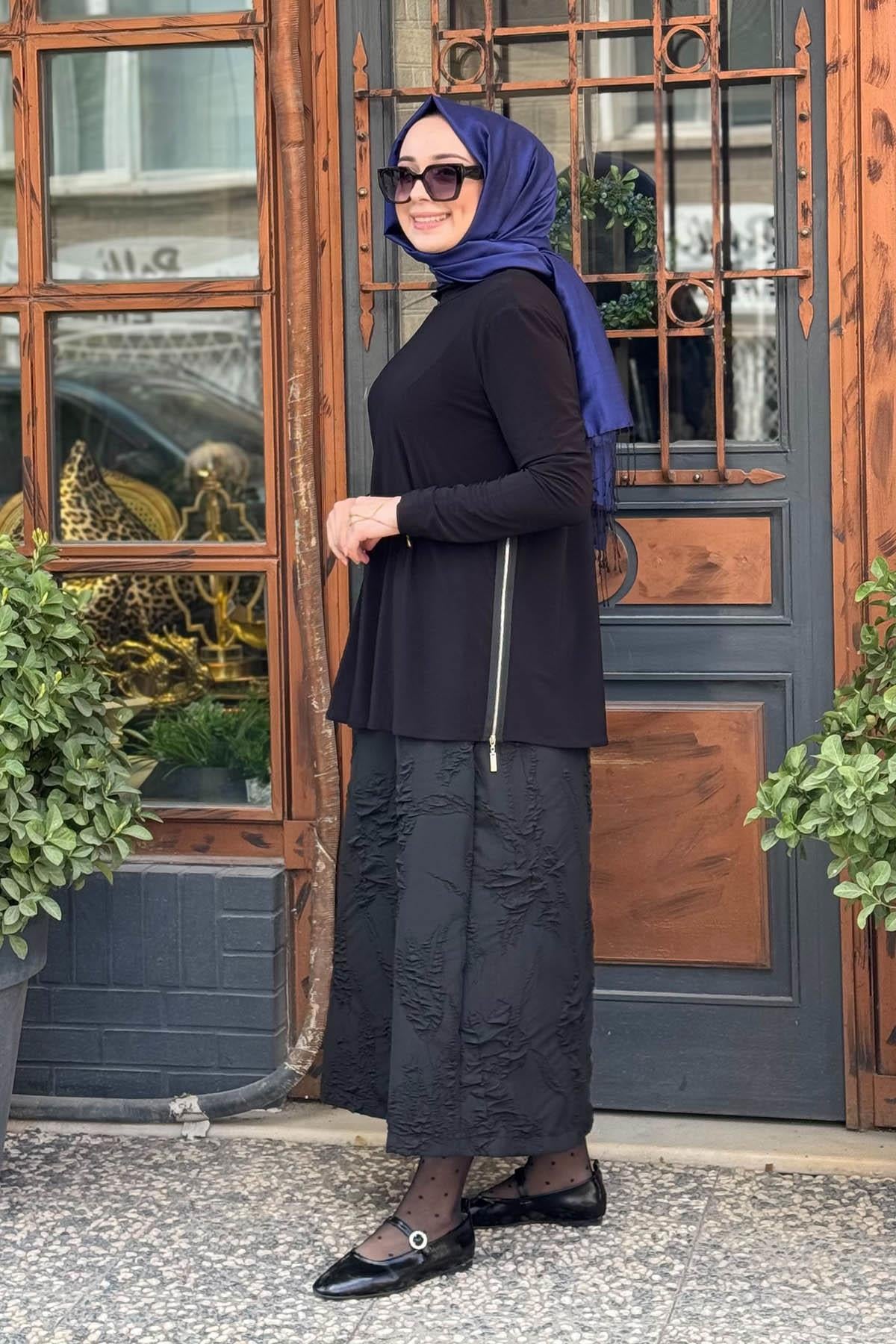 Nurcan Çetin Etekli Takım 25456 Siyah