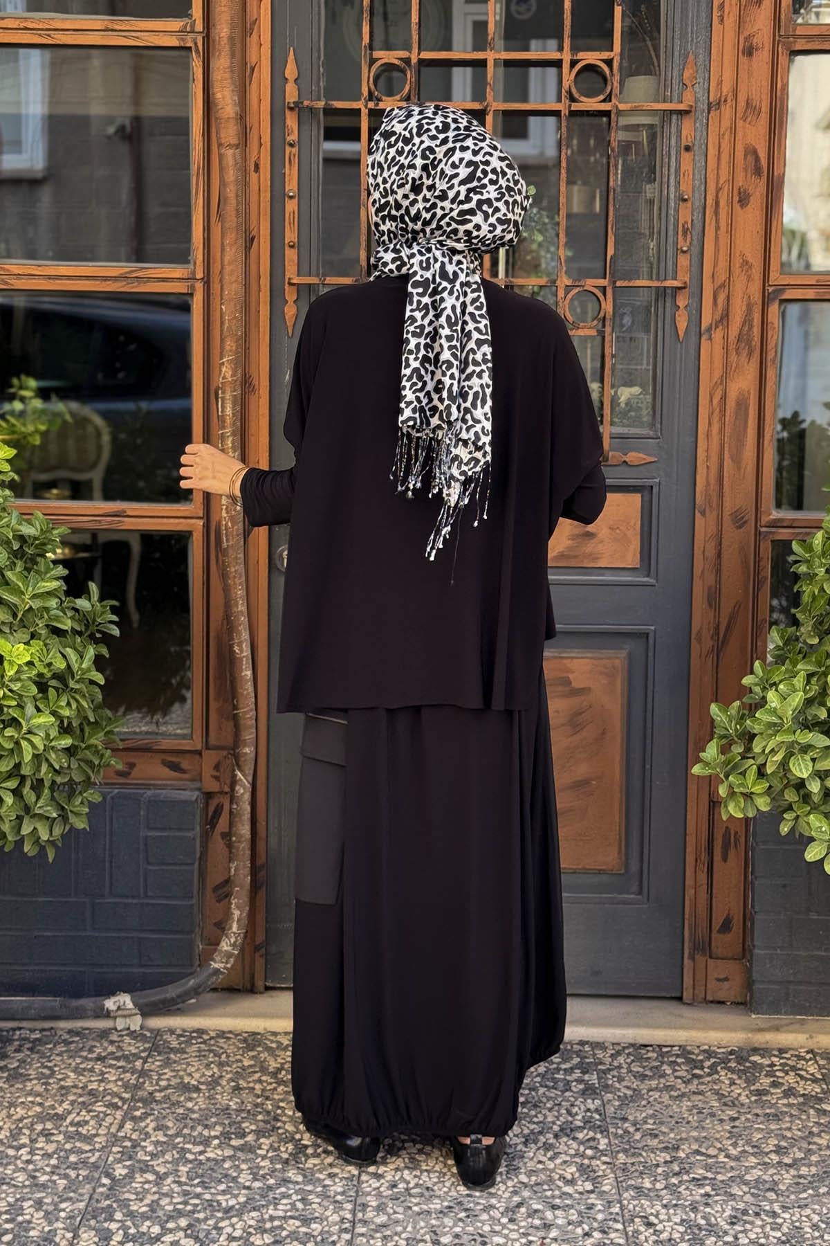 Nurcan Çetin Etekli Takım 25457 Siyah