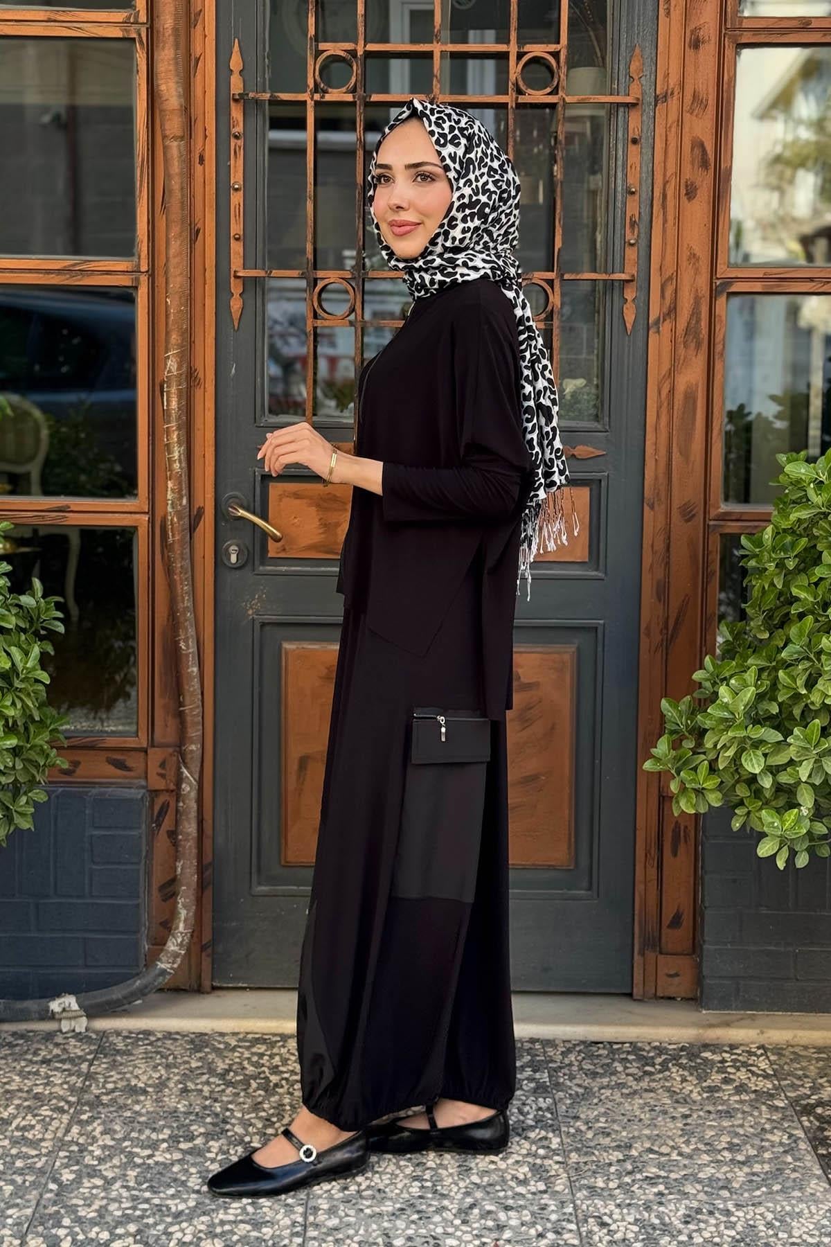 Nurcan Çetin Etekli Takım 25457 Siyah