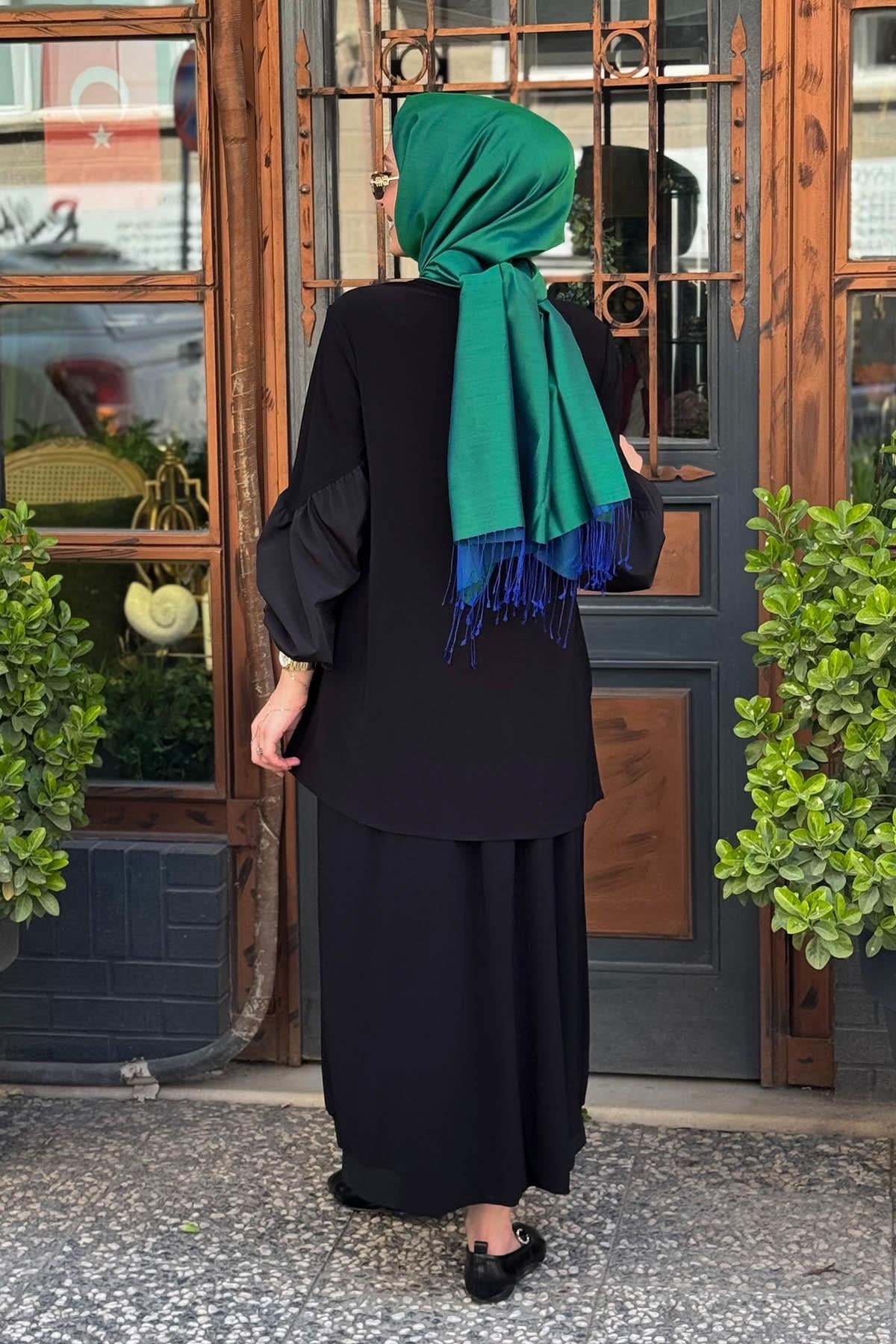 Nurcan Çetin Etekli Takım 25461 Siyah