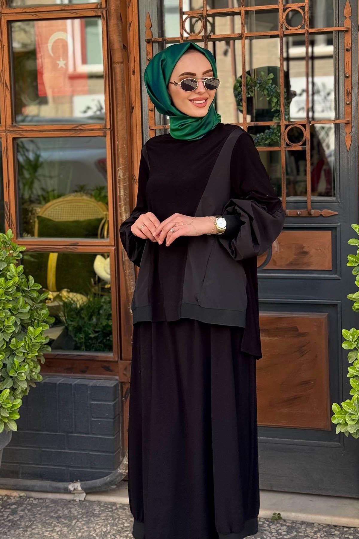 Nurcan Çetin Etekli Takım 25461 Siyah