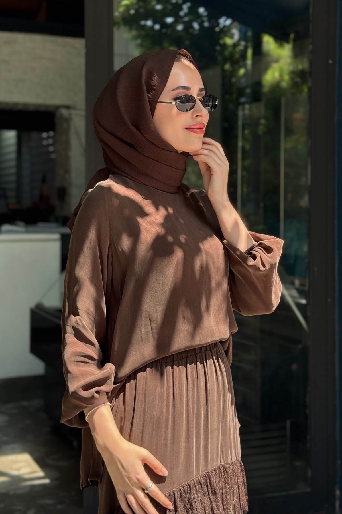Nurcan Çetin Etekli Takım 26460 Kahve