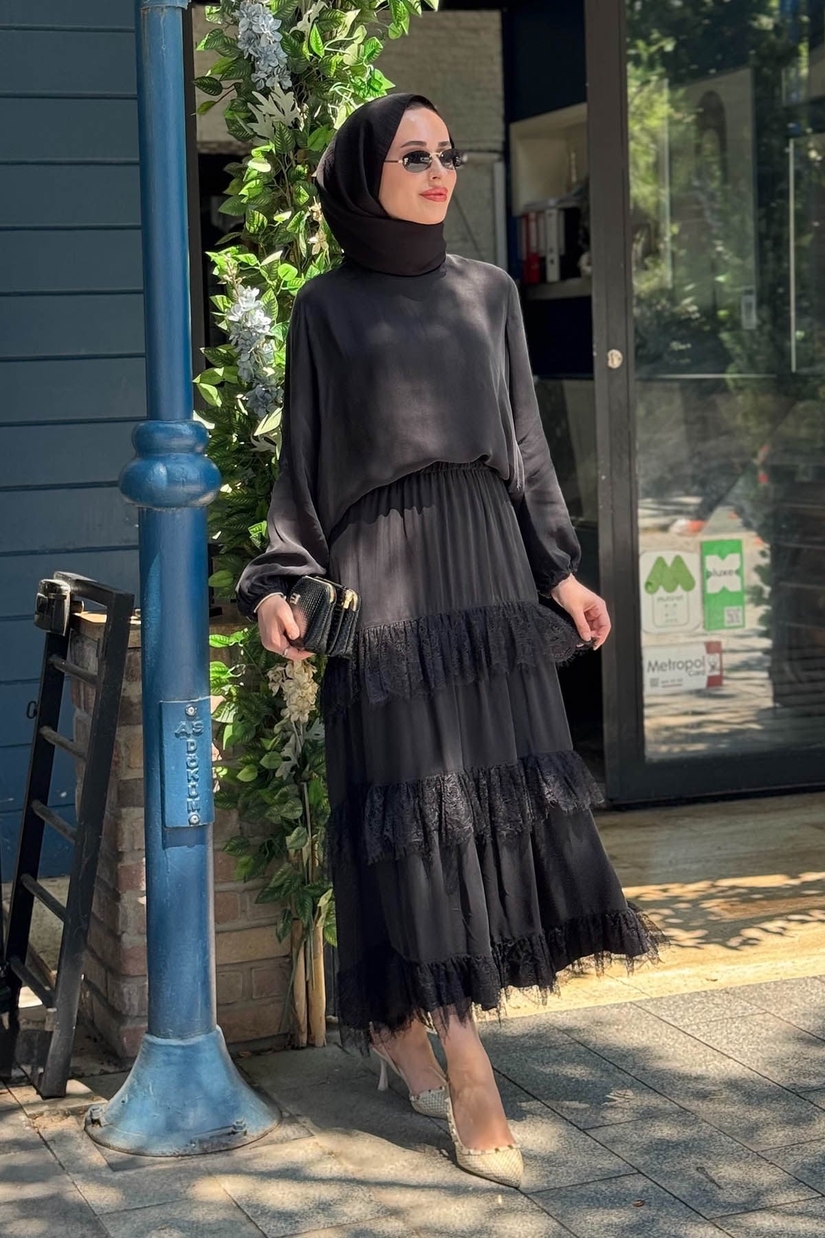 Nurcan Çetin Etekli Takım 26460 Siyah