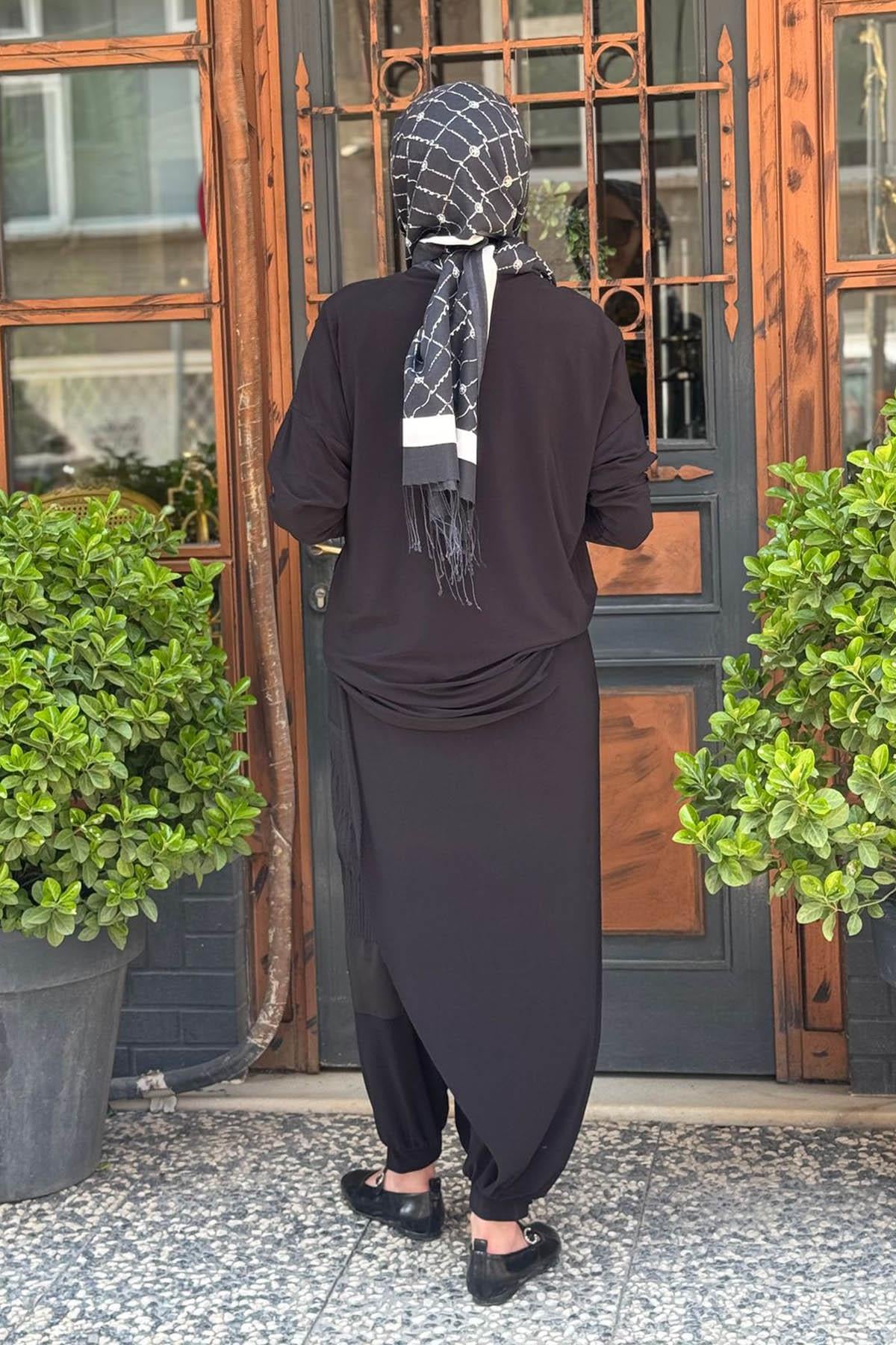 Nurcan Çetin Pantolonlu Takım 24408 Siyah