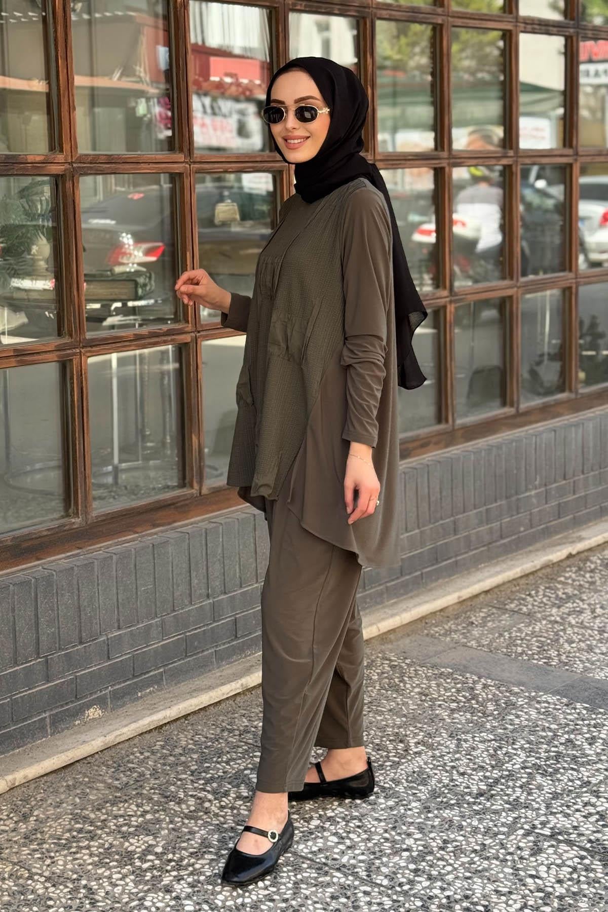 Nurcan Çetin Pantolonlu Takım 24460A Haki