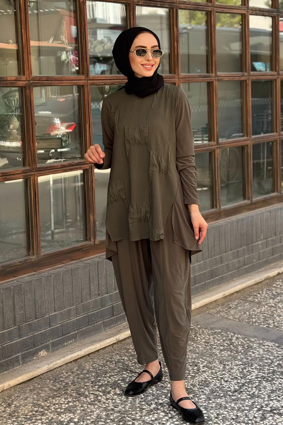 Nurcan Çetin Pantolonlu Takım 24460A Haki