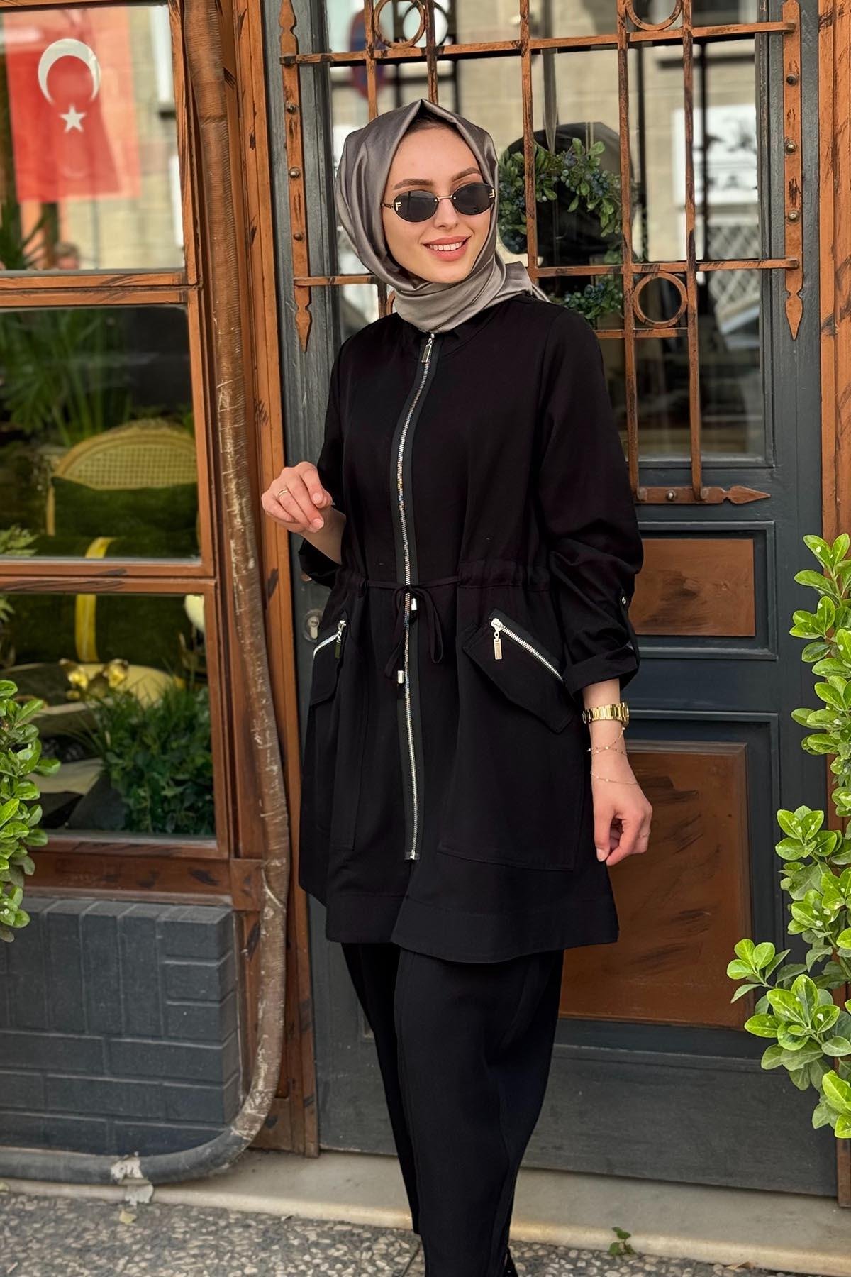 Nurcan Çetin Pantolonlu Takım 25403 Siyah