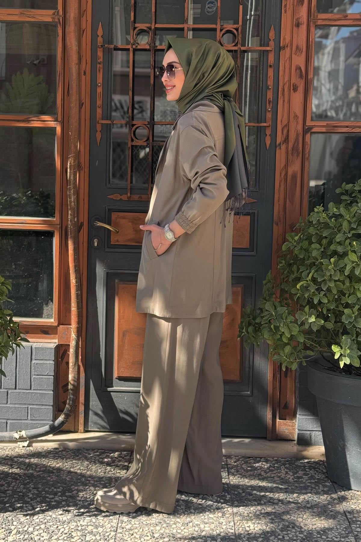Nurcan Çetin Pantolonlu Takım 25415 Haki
