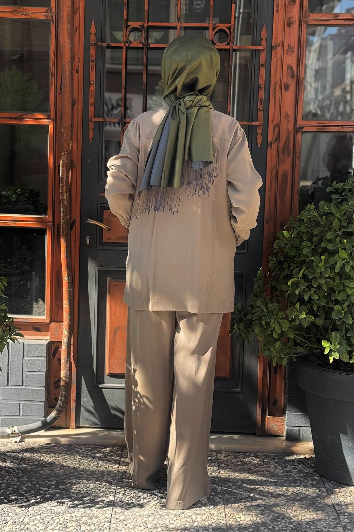 Nurcan Çetin Pantolonlu Takım 25415 Haki