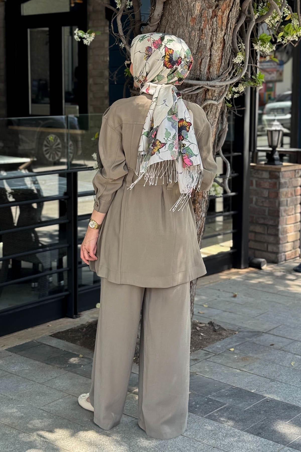 Nurcan Çetin Pantolonlu Takım 25416 Haki
