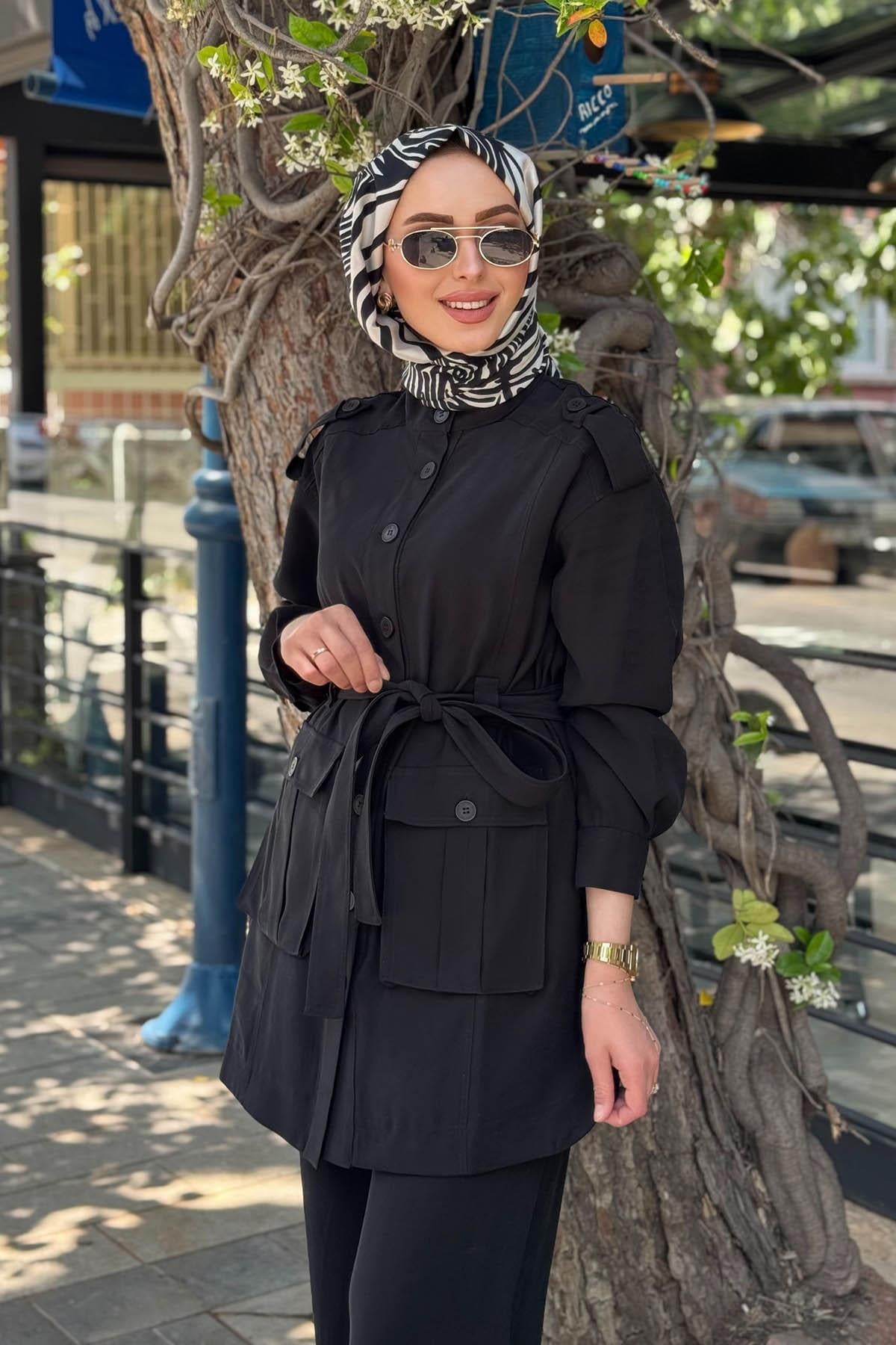 Nurcan Çetin Pantolonlu Takım 25416 Siyah