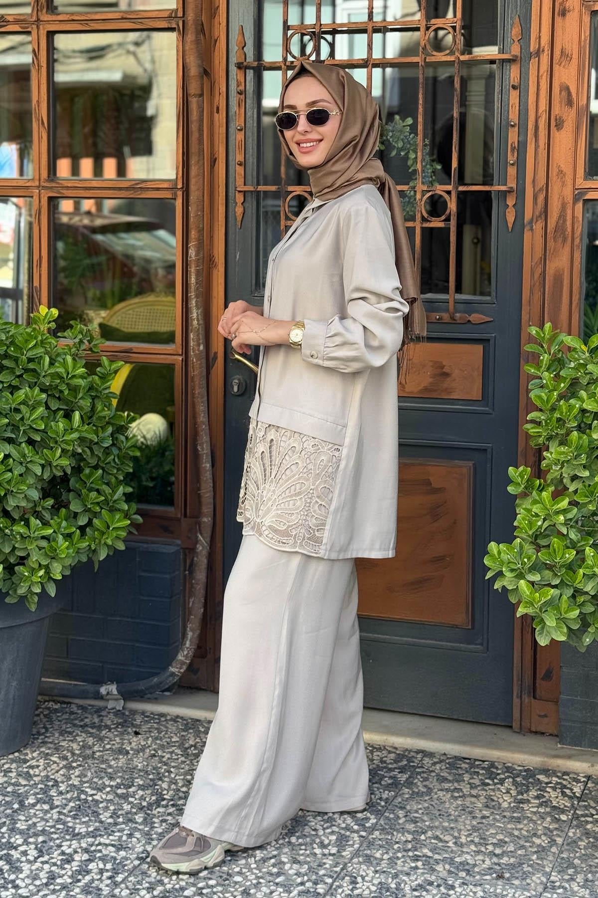 Nurcan Çetin Pantolonlu Takım 25418 Taş