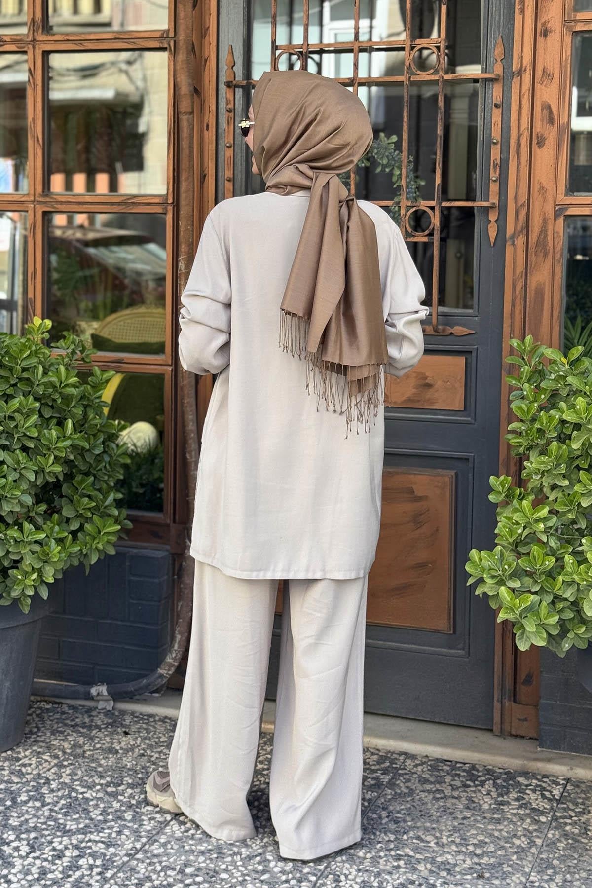 Nurcan Çetin Pantolonlu Takım 25418 Taş